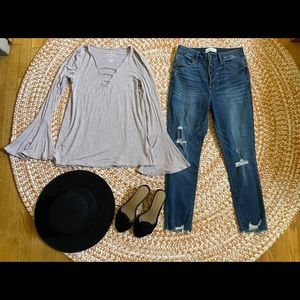 A&F High Rise Curvy Skinny Ankle Jean